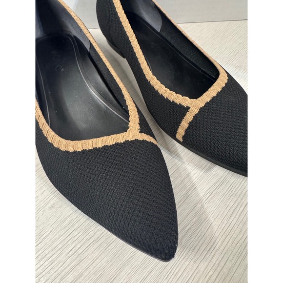Vionic Black Knit Pointed Toe Flat Comfort Shoes Women's Sz 8 - Picture 2 of 7